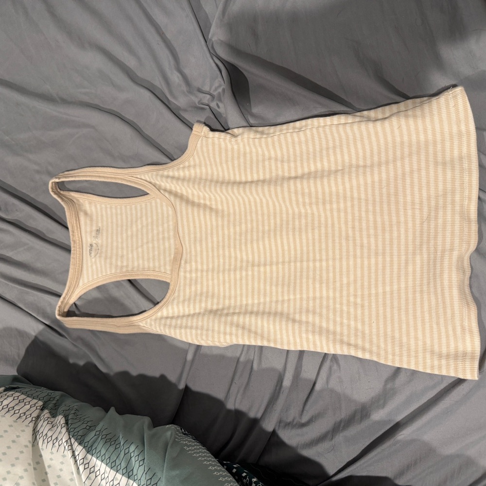 Aerie Beige Striped Tank Top